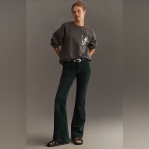 NWT! Anthro Green The Icon Corduroy Flare Jeans by Pilcro: Mid-Rise Edition 🧸